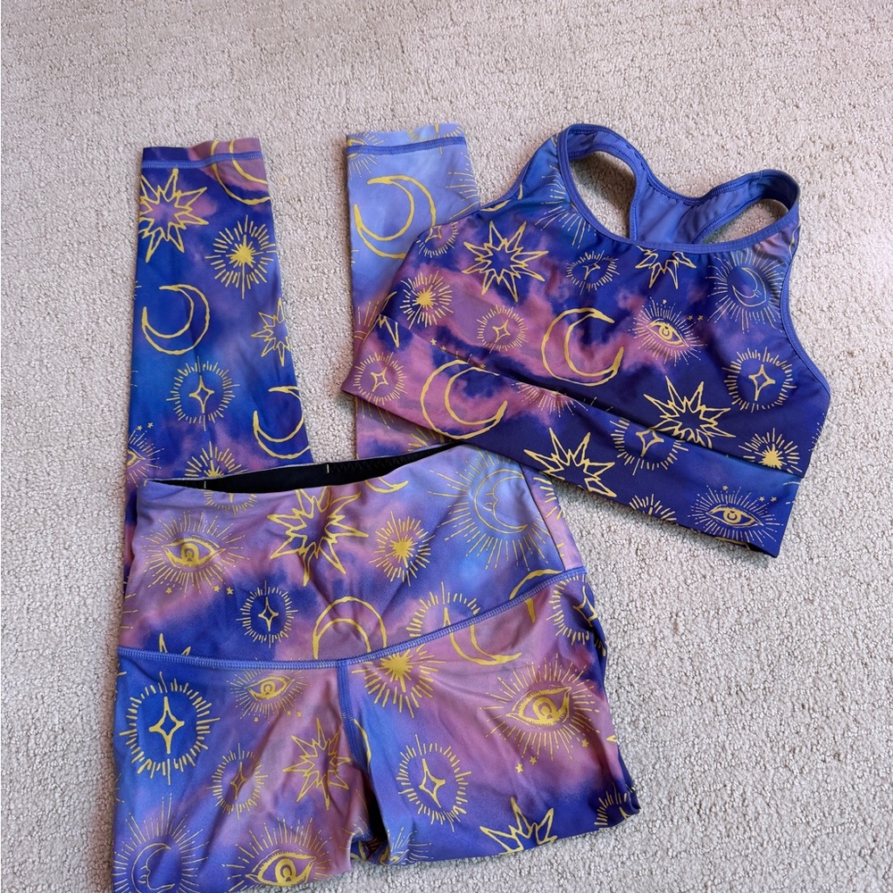 Victoria's Secret Blue and Gold Celestial Activewear